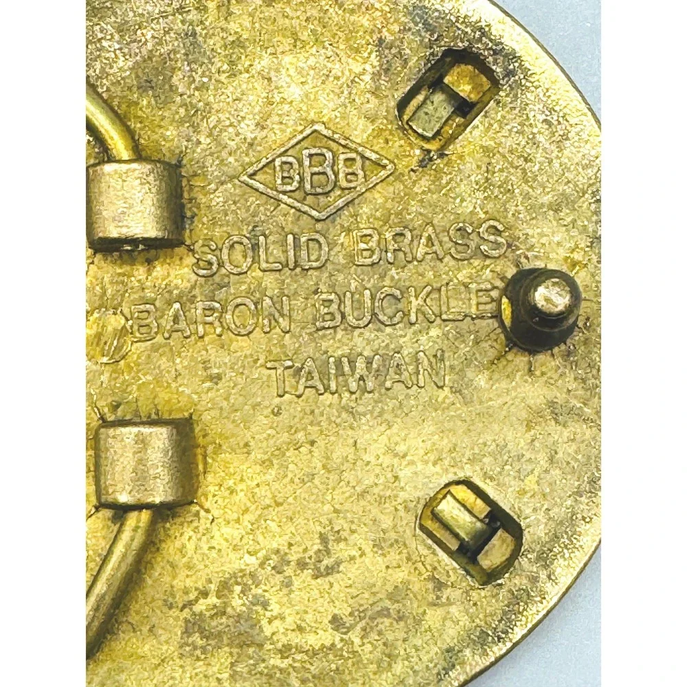 Baron Buckle Belt Buckle Gold Firefighter Fireman Rescue 1978 Solid Brass